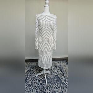White beaded dress. Dress the population. Brand new with Tags